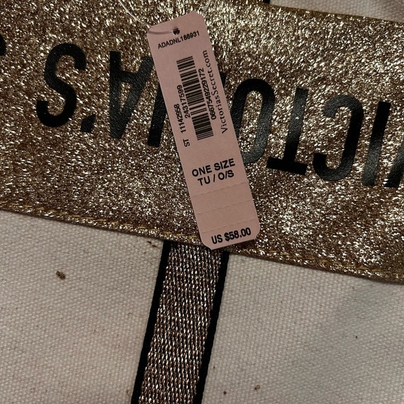 Victoria's Secret Canvas Tote Bag Set - Beige and Pink - Picture 12 of 15